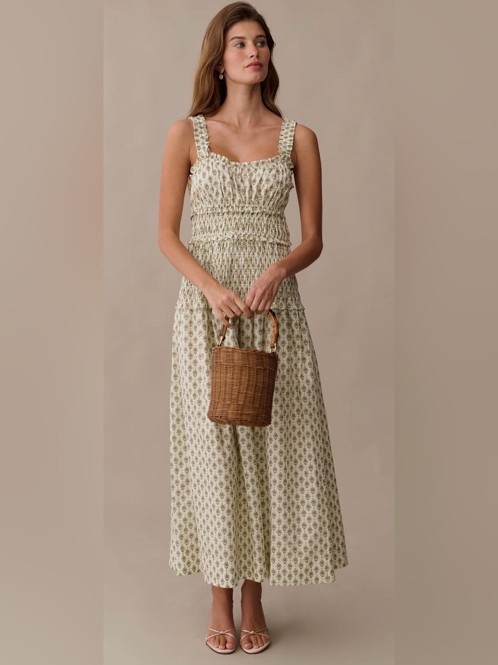 Few Moda o.p.t NWT Freya 100% Cotton Wild Daisy Cream Floral Midi Dress
